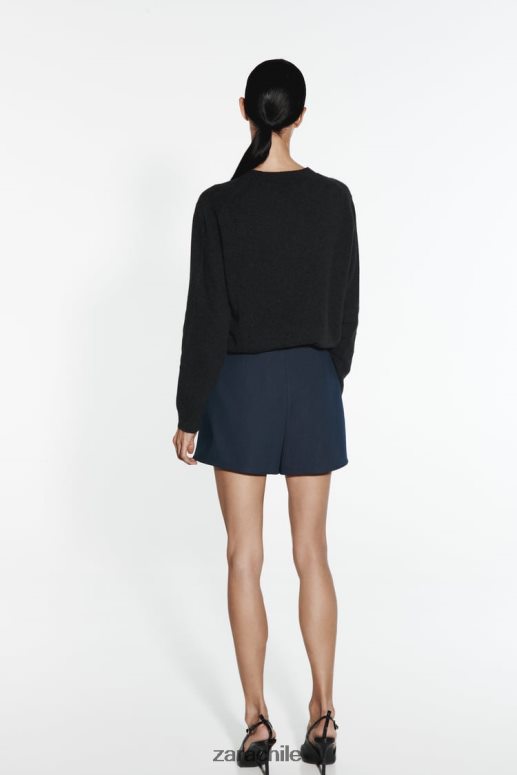 ropa cl Zara mujer falda pantalón con cinturón índigo JJ06N4608