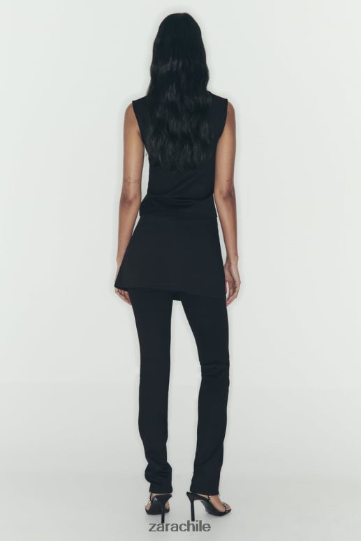 ropa cl Zara mujer falda pantalón con cremallera negro JJ06N4550