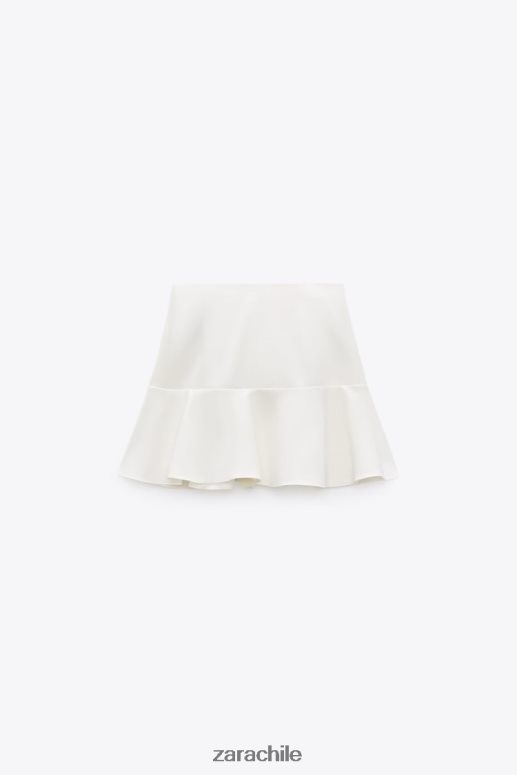 ropa cl Zara mujer falda pantalón con ribete de lazo ostra blanca JJ06N4560