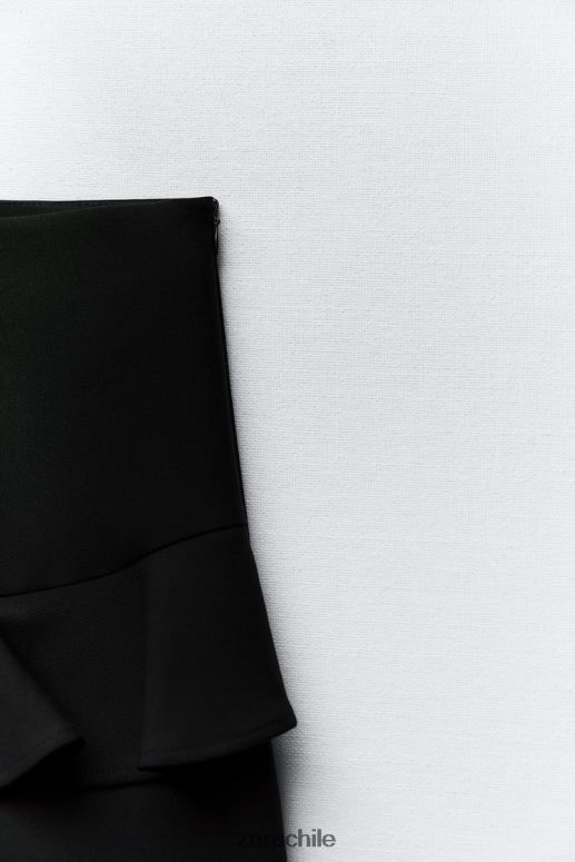 ropa cl Zara mujer falda pantalón con volantes negro JJ06N4589