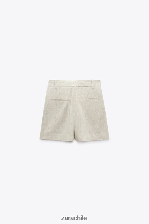 ropa cl Zara mujer falda pantalón de mezcla de lino arena JJ06N4586