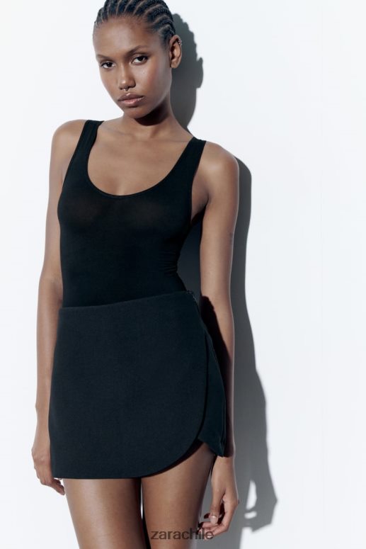 ropa cl Zara mujer falda pantalón negro JJ06N4544