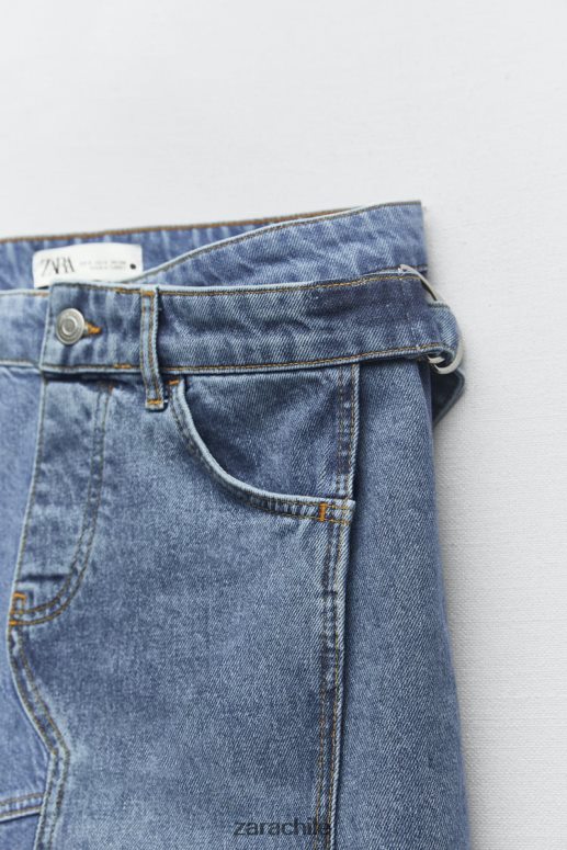 ropa cl Zara mujer falda vaquera asimétrica zw azul JJ06N4727