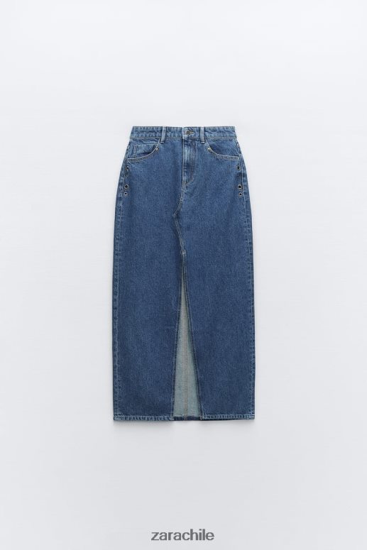 ropa cl Zara mujer falda vaquera con anilla z1975 azul medio JJ06N4668