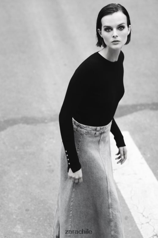 ropa cl Zara mujer falda vaquera z1975 azul medio JJ06N4717