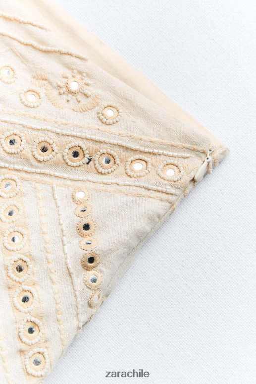 ropa cl Zara mujer minifalda bordada crudo JJ06N4711