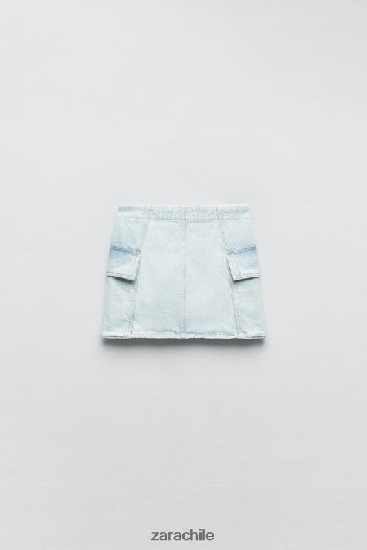 ropa cl Zara mujer minifalda cargo de mezclilla z1975 azul claro JJ06N4721