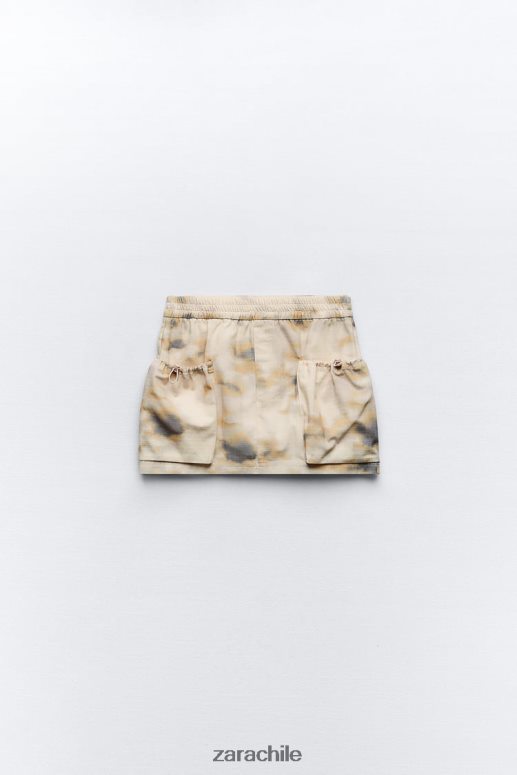 ropa cl Zara mujer minifalda cargo estampada beige JJ06N4663