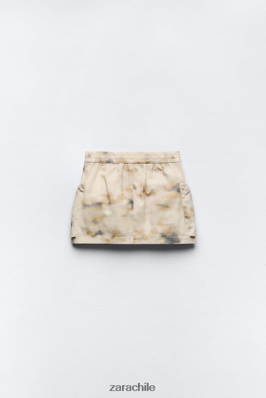 ropa cl Zara mujer minifalda cargo estampada beige JJ06N4663