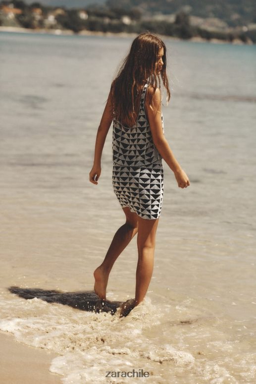 ropa cl Zara mujer minifalda con cuentas blanco negro JJ06N4712