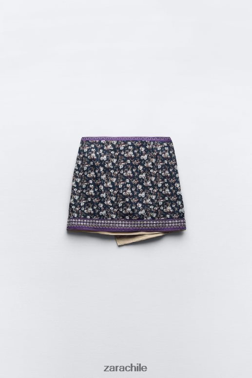 ropa cl Zara mujer minifalda con espejos bordados multicolor JJ06N4642