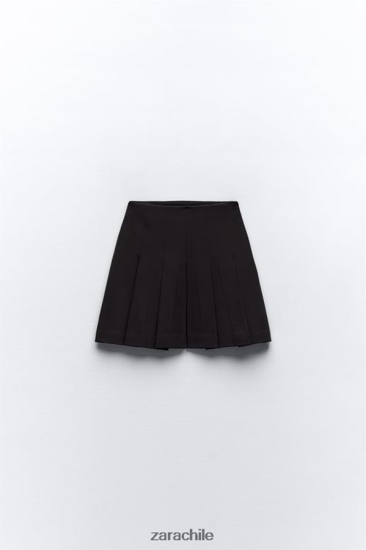 ropa cl Zara mujer minifalda con pliegues negro JJ06N4659