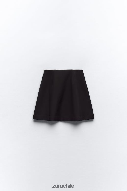 ropa cl Zara mujer minifalda con pliegues negro JJ06N4659