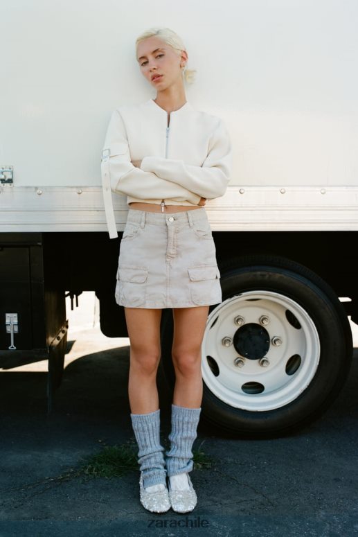 ropa cl Zara mujer minifalda tipo cargo camello claro JJ06N4680