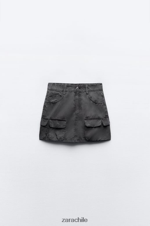 ropa cl Zara mujer minifalda tipo cargo gris JJ06N4646