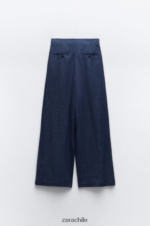ropa cl Zara mujer pantalones anchos minimalistas de la colección zw índigo JJ06N4482