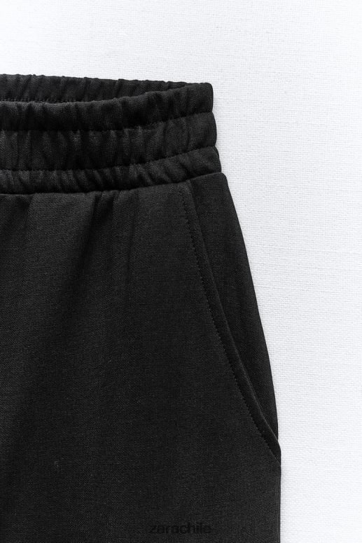 ropa cl Zara mujer pantalones cargo de felpa negro JJ06N4489