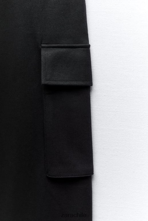 ropa cl Zara mujer pantalones cargo de felpa negro JJ06N4489
