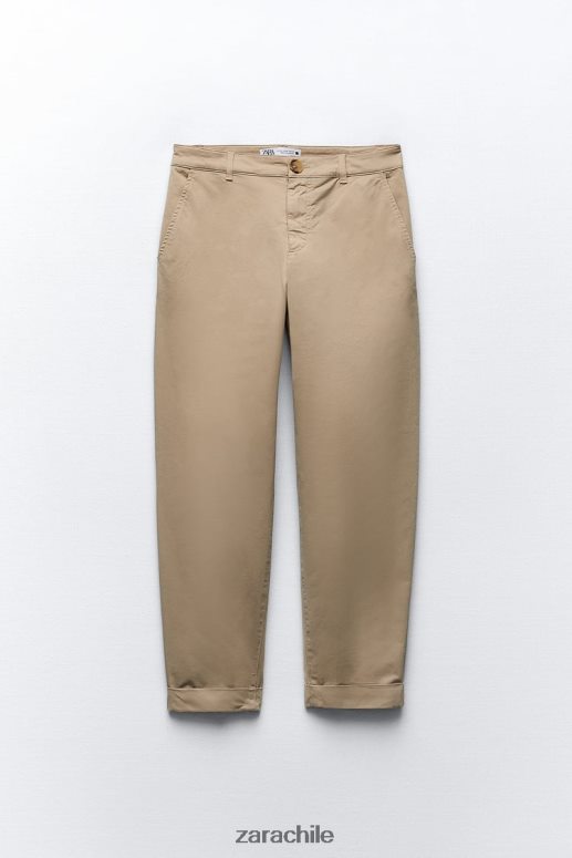 ropa cl Zara mujer pantalones chinos camello medio JJ06N4499