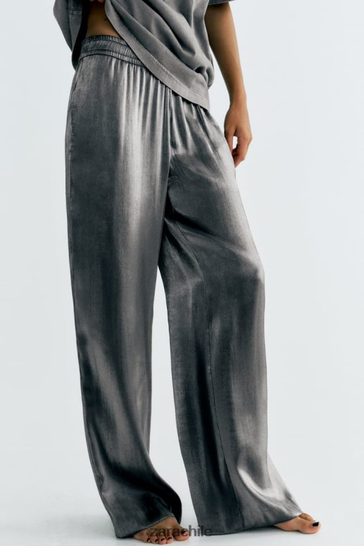 ropa cl Zara mujer pantalones de aluminio plata JJ06N4938