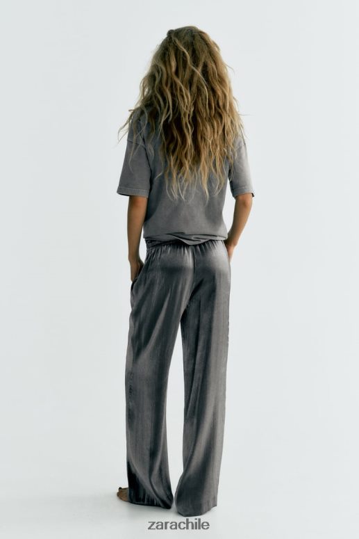 ropa cl Zara mujer pantalones de aluminio plata JJ06N4938