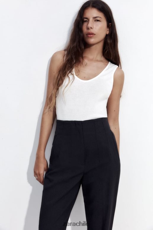 ropa cl Zara mujer pantalones de cintura alta negro JJ06N4500