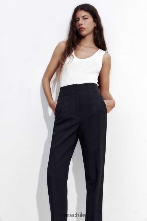 ropa cl Zara mujer pantalones de cintura alta negro JJ06N4500