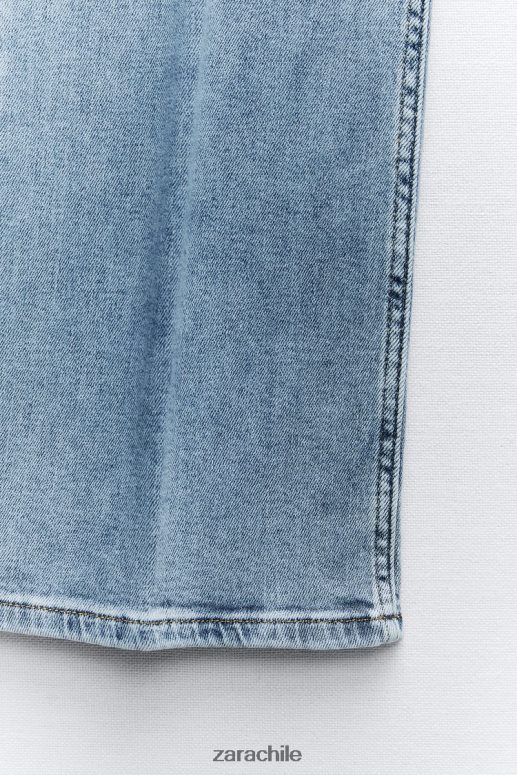 ropa cl Zara mujer jeans acampanados de talle alto z1975 azul claro JJ06N4869