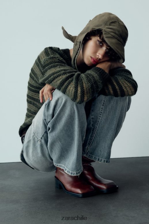 ropa cl Zara mujer jeans cargo trf de tiro medio azul JJ06N4505