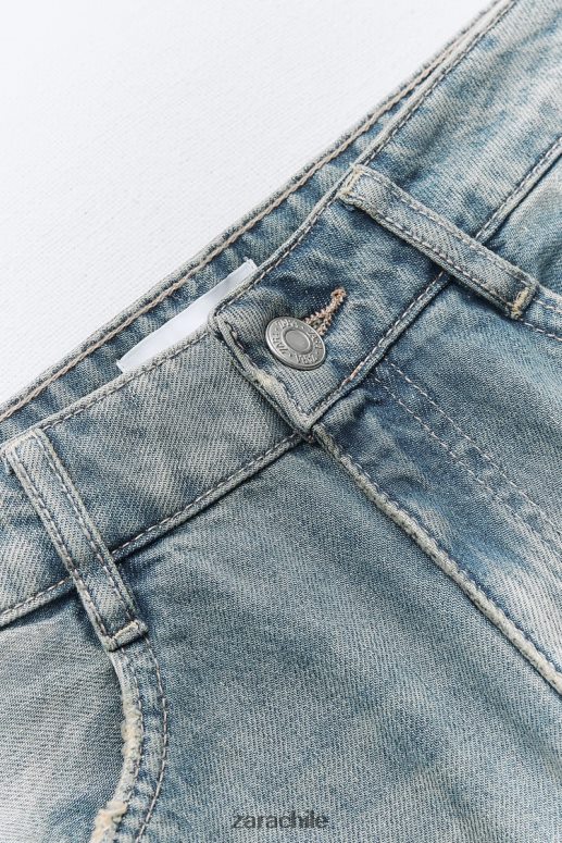 ropa cl Zara mujer jeans cargo trf de tiro medio azul JJ06N4505