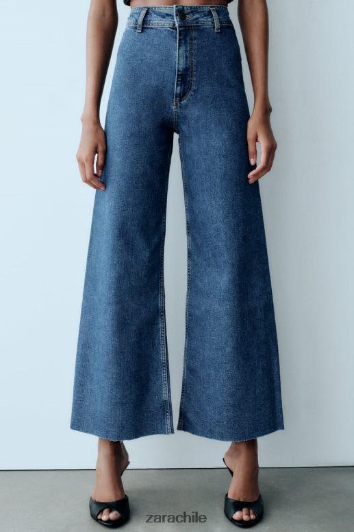 ropa cl Zara mujer jeans rectos zw marine de talle alto azul JJ06N4512