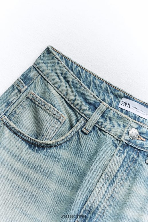 ropa cl Zara mujer jeans trf de talle bajo y pernera súper ancha azul JJ06N4503