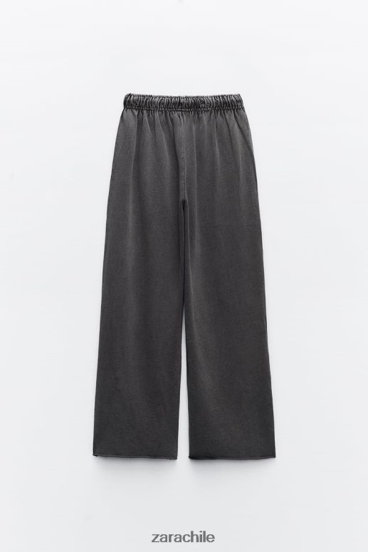 ropa cl Zara mujer pantalones de felpa con efecto lavado gris azulado JJ06N4929