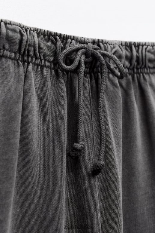 ropa cl Zara mujer pantalones de felpa con efecto lavado gris azulado JJ06N4929