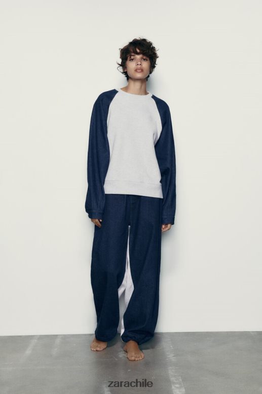 ropa cl Zara mujer pantalones joggers de mezclilla en contraste gris azul JJ06N4918 JJ06N4918 Chile Zara chaquetas para cada ocasion Haz de tu guardarropa tu legado