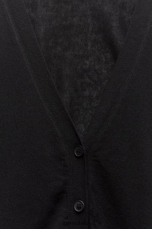 ropa cl Zara mujer cárdigan de punto ajustado negro JJ06N4479