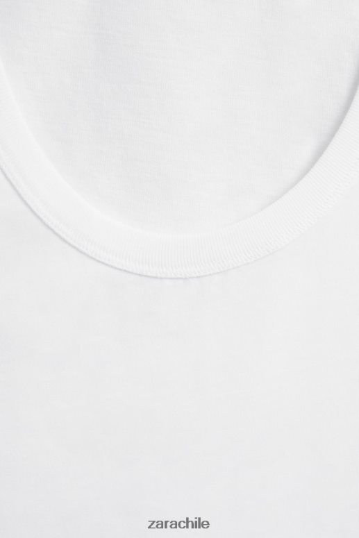 ropa cl Zara mujer Camiseta sin mangas blanco JJ06N41813