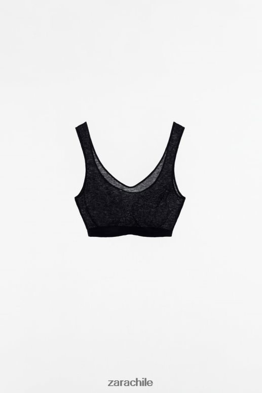 ropa cl Zara mujer bralette de lana negro JJ06N4836
