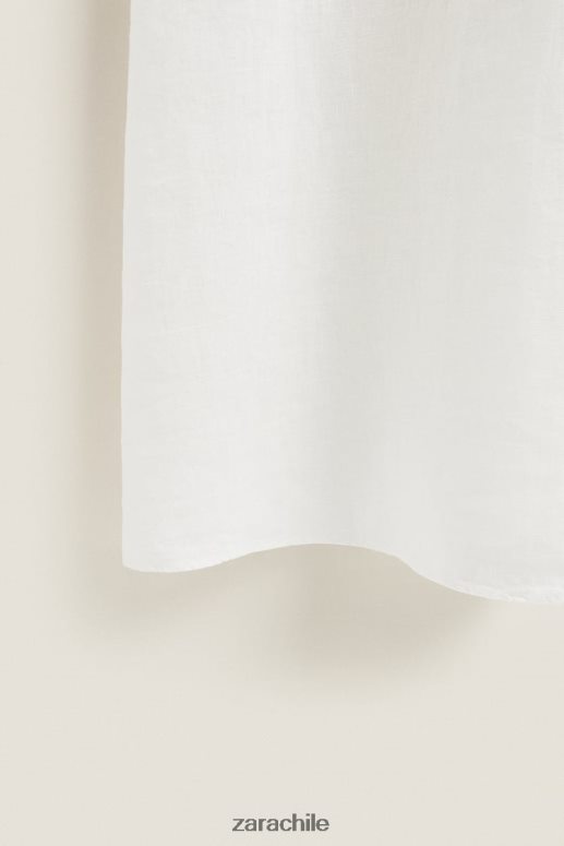 ropa cl Zara mujer camisón de lino con tiras crudo JJ06N41817