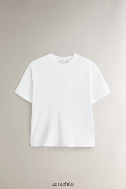 ropa cl Zara mujer camiseta suave al tacto blanco JJ06N41810