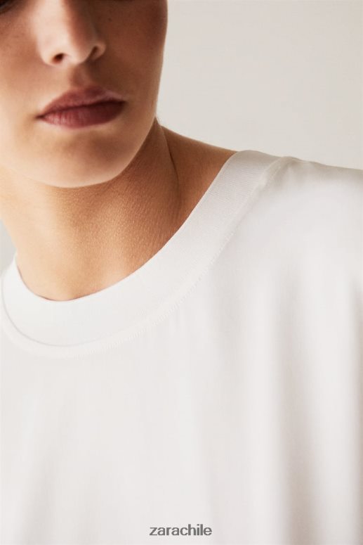 ropa cl Zara mujer camiseta suave al tacto blanco JJ06N41810