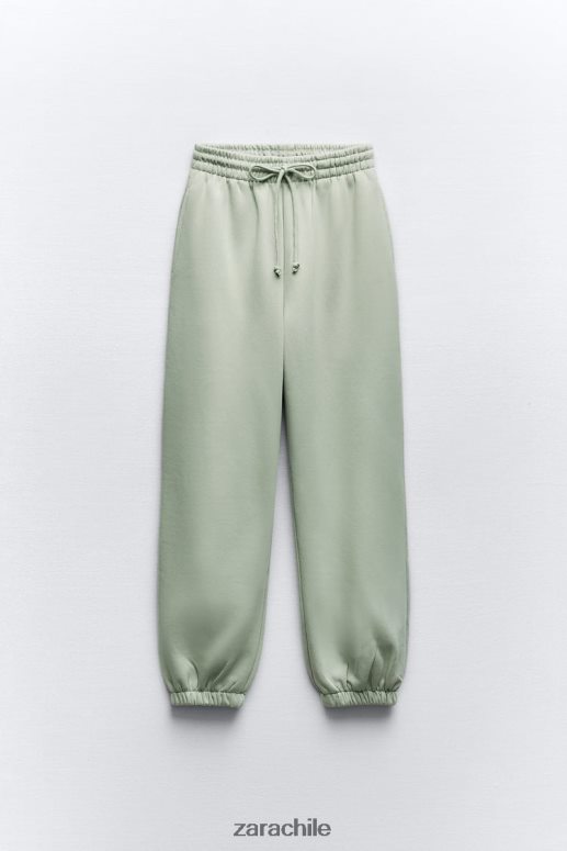 ropa cl Zara mujer pantalon jogger basico Mar verde JJ06N4944