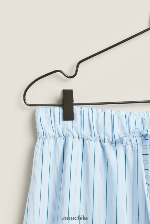 ropa cl Zara mujer pantalones con rayas finas azul JJ06N41796