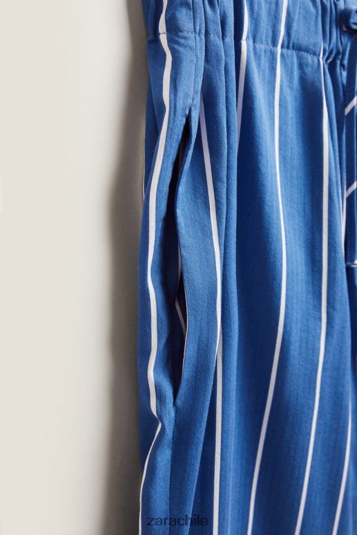 ropa cl Zara mujer pantalones con rayas verticales azul JJ06N41792