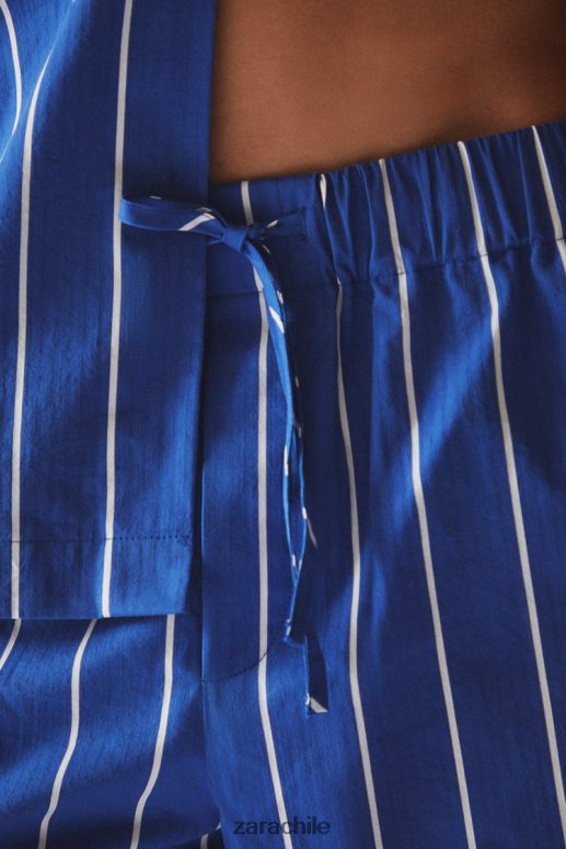 ropa cl Zara mujer pantalones con rayas verticales azul JJ06N41792