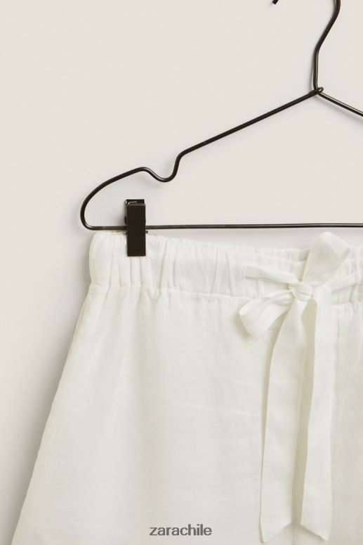 ropa cl Zara mujer pantalones cortos de lino crudo JJ06N41815