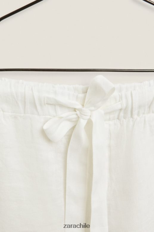 ropa cl Zara mujer pantalones cortos de lino crudo JJ06N41815