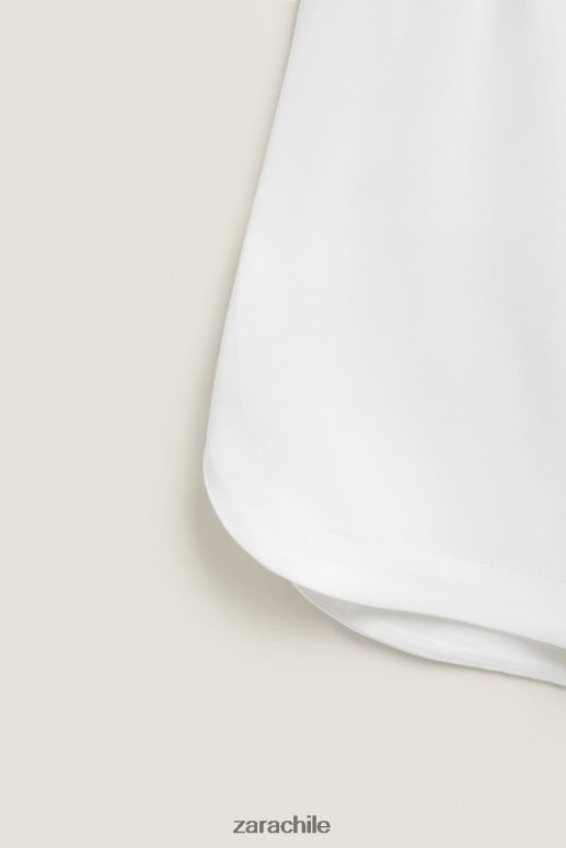 ropa cl Zara mujer pantalones cortos de tacto suave blanco JJ06N41811