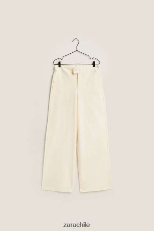 ropa cl Zara mujer pantalones de color liso vainilla JJ06N41803