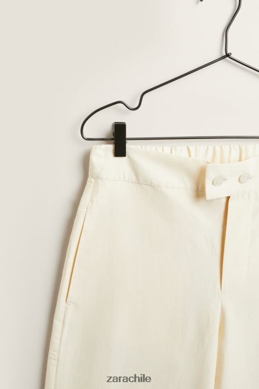 ropa cl Zara mujer pantalones de color liso vainilla JJ06N41803